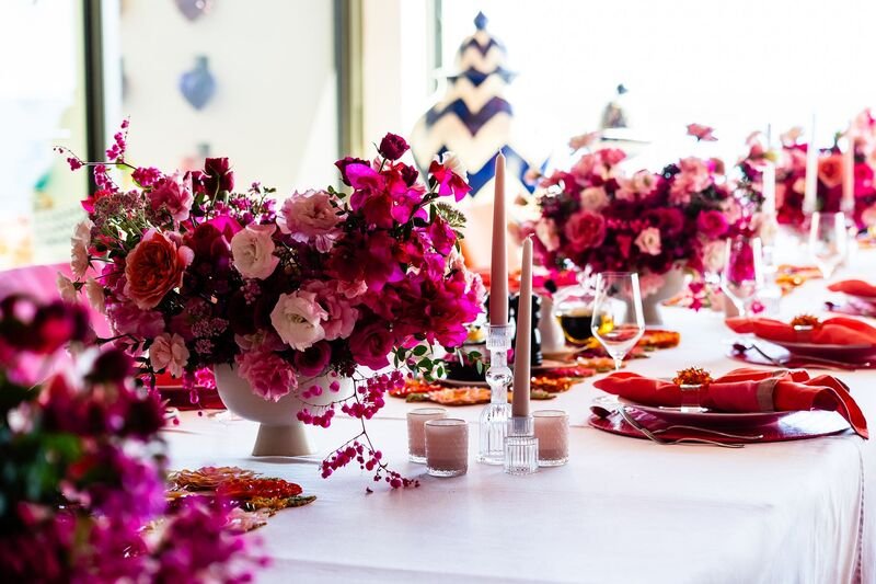 Pink Wedding Centerpiece in Los Cabos