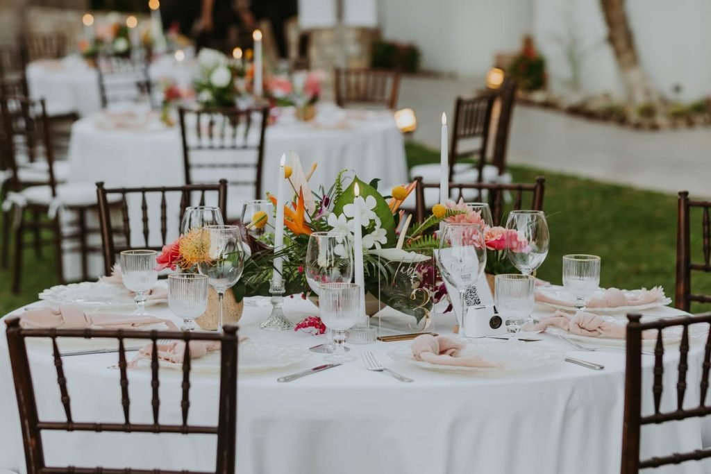 Coconuts table decor wedding reception