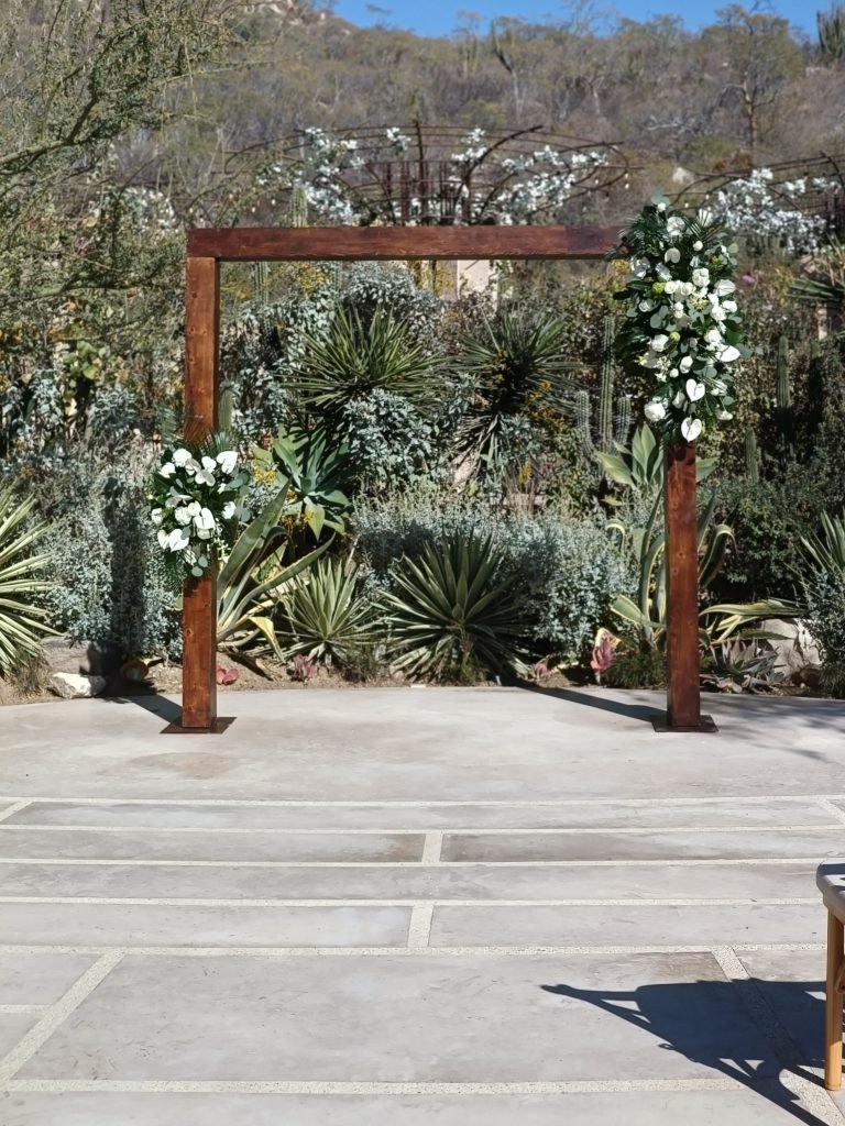 Acre arch wedding ceremony decor