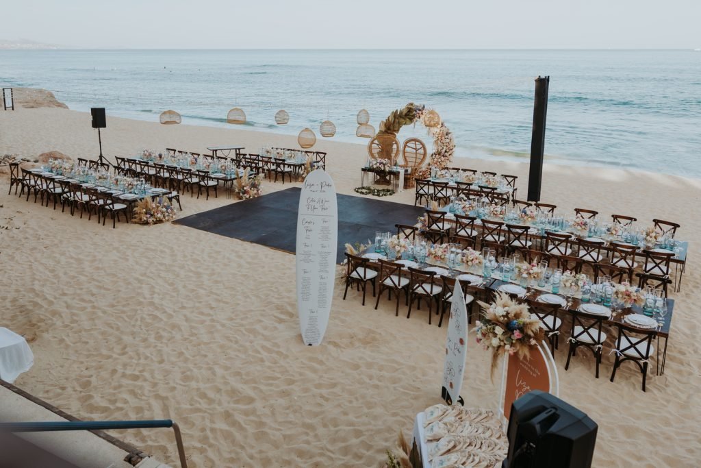 Dark brown tables decor wedding reception