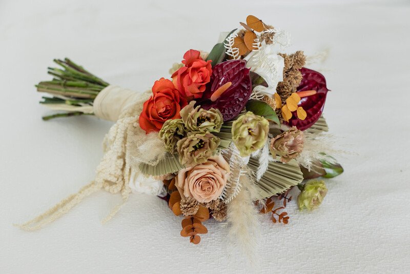 Boho bridal bouquet in Los Cabos