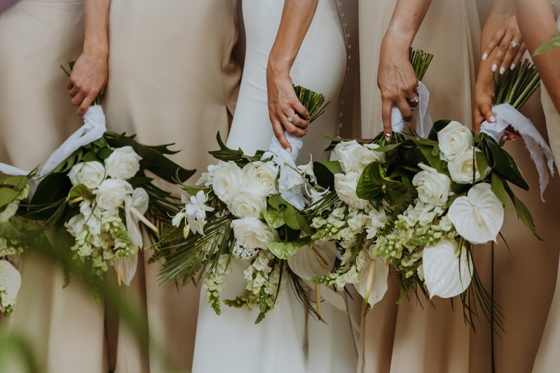 Bridal team wedding flowers in Los Cabos