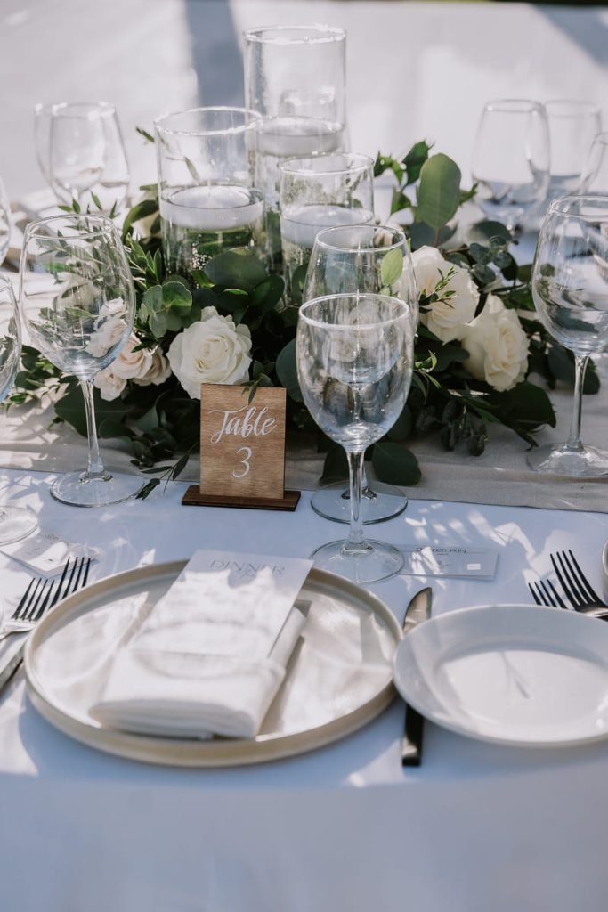 candles centerpiece with floral crown