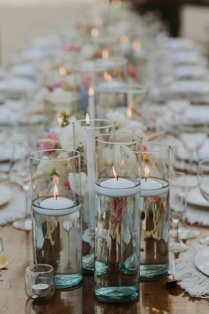 candles centerpiece rectangular table