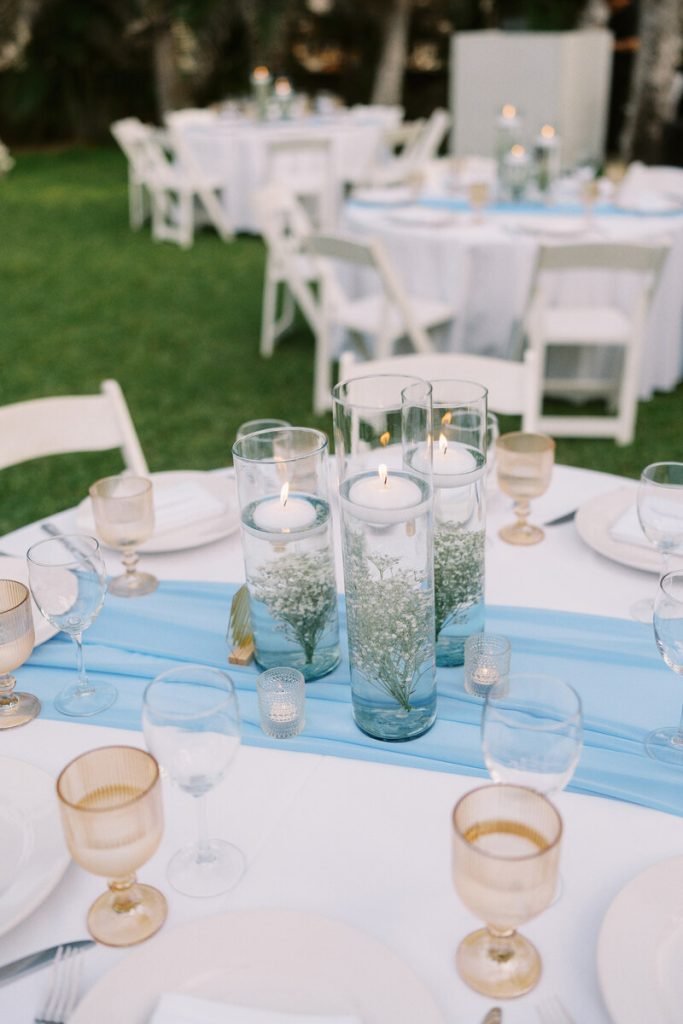 floating babys breath centerpiece