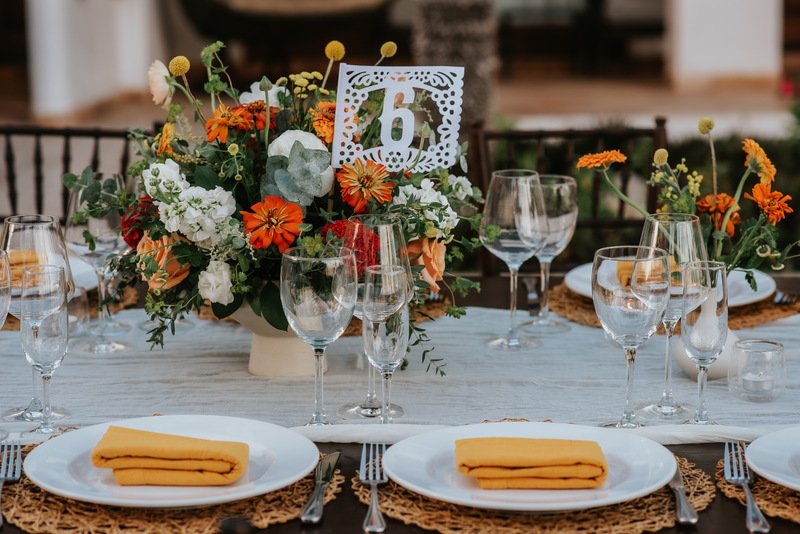 orange and yellow centerpiece