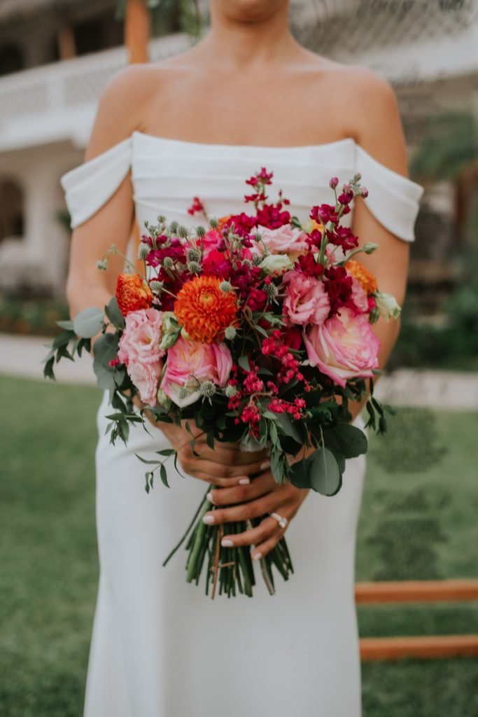 dhalias magenta colors bridal bouquet