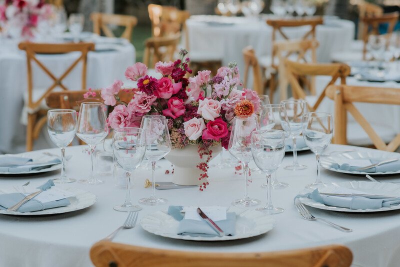 pink centerpiece