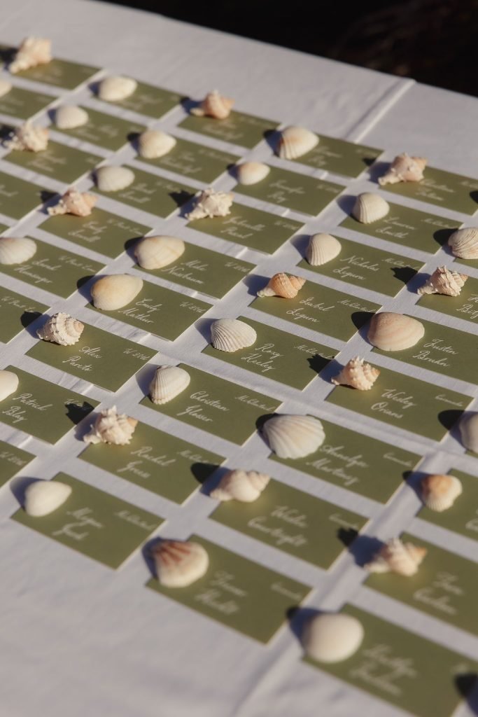 seashells seating chart signage
