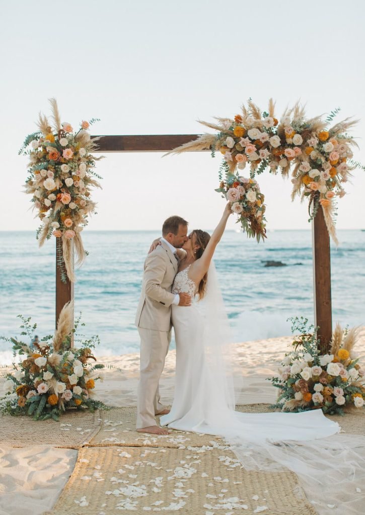 Boho terracote wedding decor ceremony