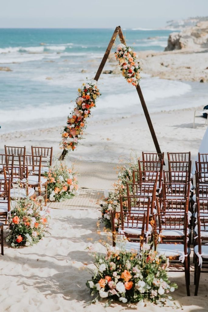 Triangle arch wedding ceremony