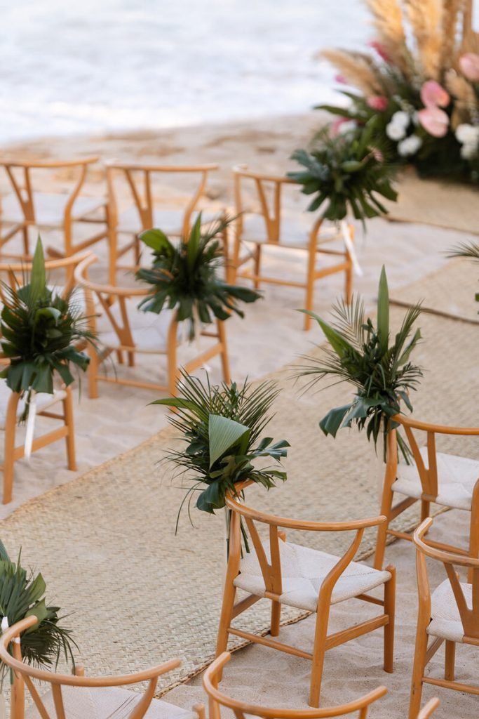 wishbone chairs natural color rentals